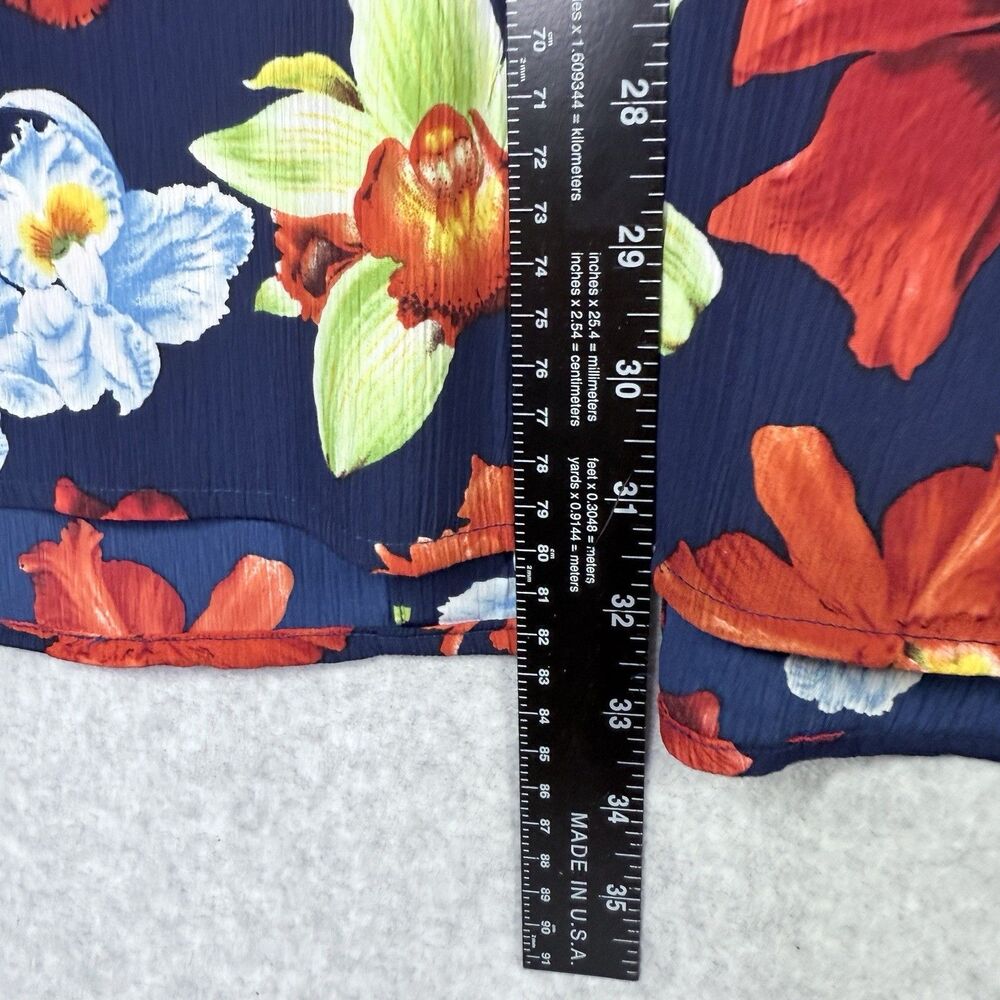 Christie & Jill Shirt Womens 3X Floral Print Short Sleeve Blouse Top Button Down - Picture 10 of 11